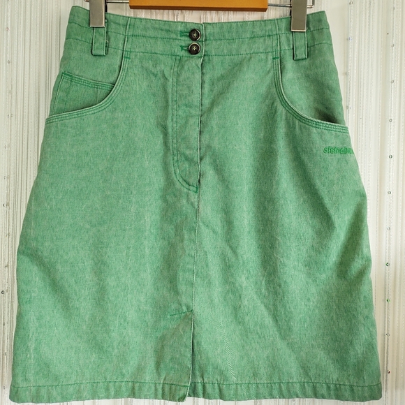 Vintage 80s Minty Green Denim Skirt - Picture 5 of 16